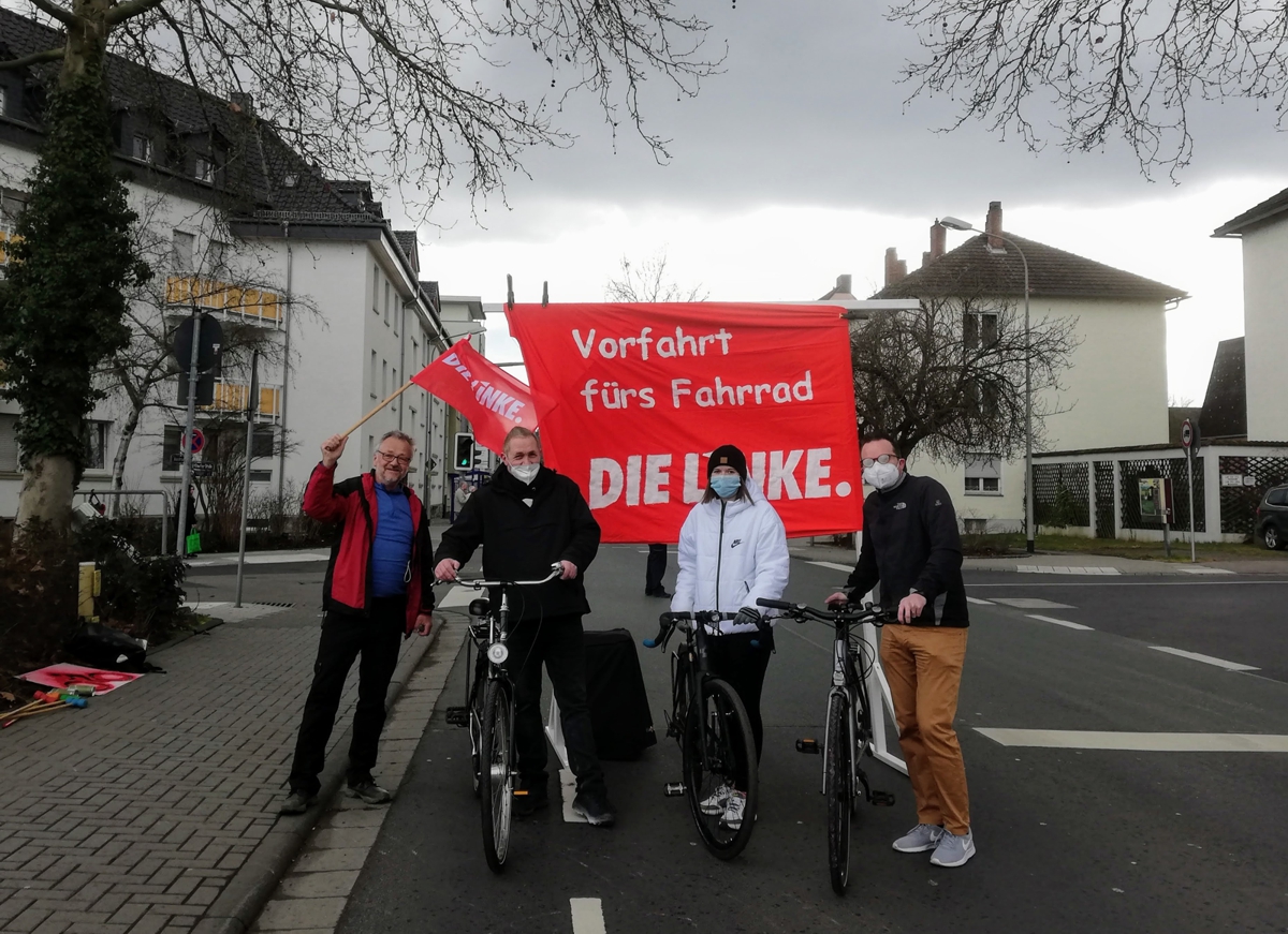 2021.03.05 Aktion der LINKEN zur Verkehrswende in der Ste